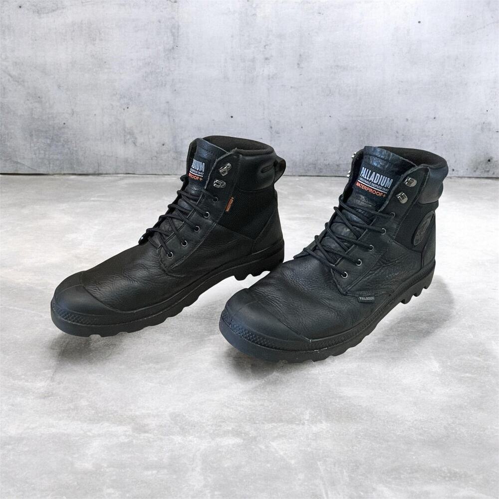 Palladium Pampa Shield WP+ LTH, Leather Waterproof Black Boots M 11 / W 12.5